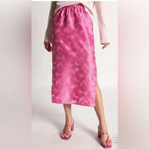 Bubblegum Samsoe Samsoe Bansa Pink Floral Jacquard Midi Skirt